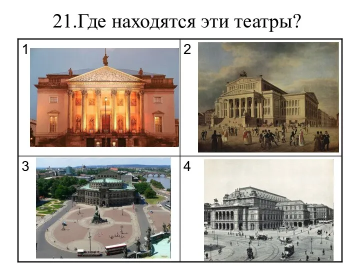 21.Где находятся эти театры?