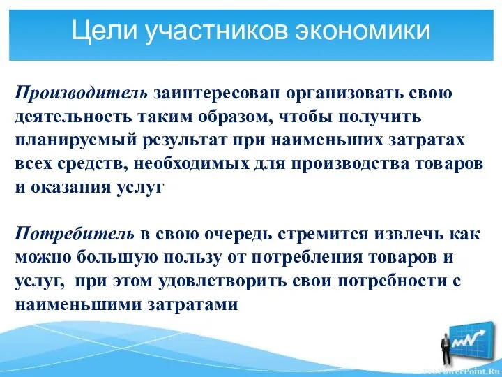 Производитель заинтересован организовать свою деятельность таким образом, чтобы получить планируемый результат при