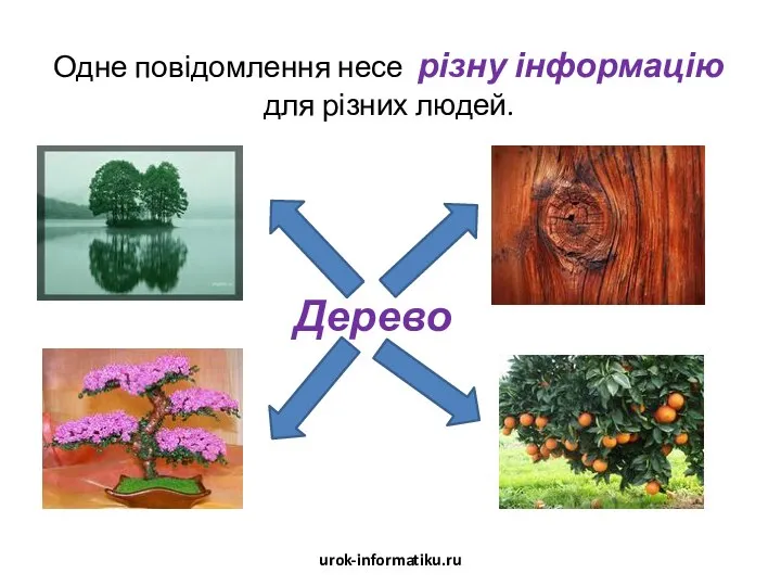 Одне повідомлення несе різну інформацію для різних людей. Дерево urok-informatiku.ru