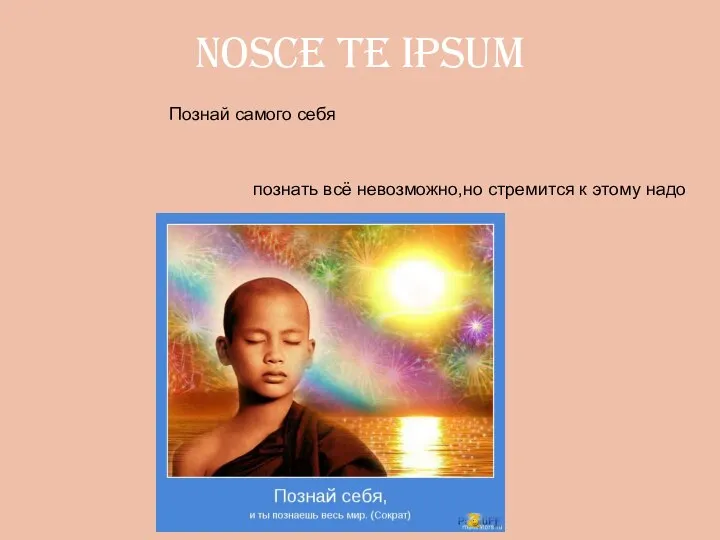 nosce te ipsum Познай самого себя познать всё невозможно,но стремится к этому надо