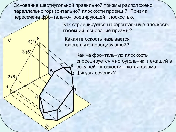 7 1 2 3 4 5 6 H V 8 Основание шестиугольной