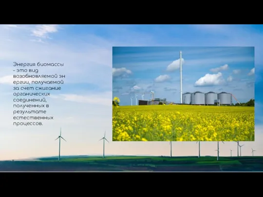 Энергия биомассы - это вид возобновляемой энергии, получаемой за счет сжигание органических