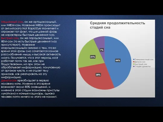 Медленный сон, он же ортодоксальный, или NREM-сон. Название NREM происходит от английского