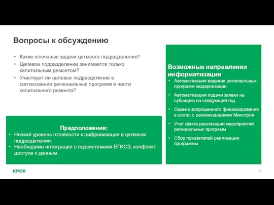 Вопросы к обсуждению Какие ключевые задачи целевого подразделения? Целевое подразделение занимается только