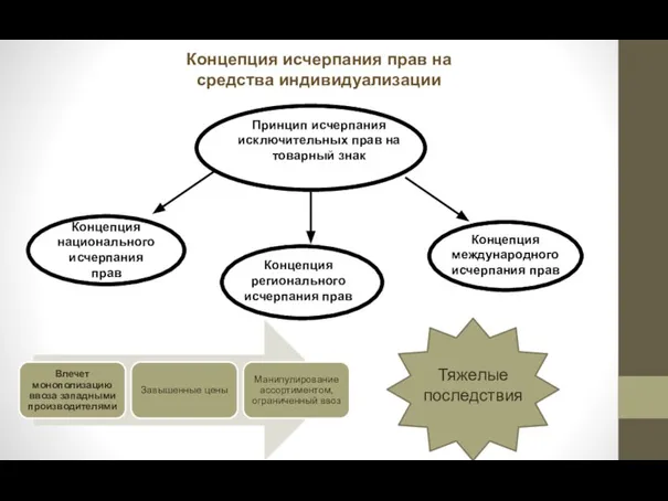 Принцип исчерпания исключительных прав на товарный знак Концепция национального исчерпания прав Концепция