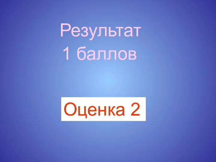 Результат 1 баллов Оценка 2