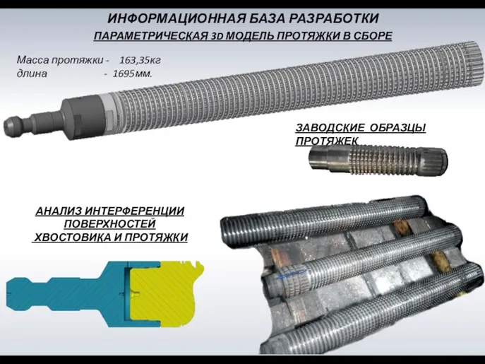 ИНФОРМАЦИОННАЯ БАЗА РАЗРАБОТКИ ПАРАМЕТРИЧЕСКАЯ 3D МОДЕЛЬ ПРОТЯЖКИ В СБОРЕ АНАЛИЗ ИНТЕРФЕРЕНЦИИ ПОВЕРХНОСТЕЙ