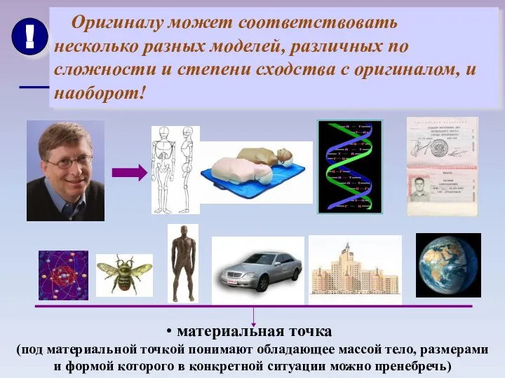 материальная точка (под материальной точкой понимают обладающее массой тело, размерами и формой