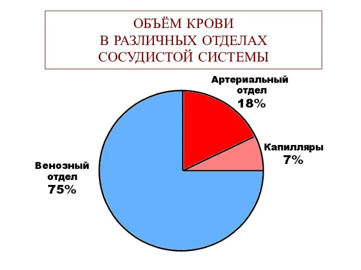 ОБЪЁМ КРОВИ В РАЗЛИЧНЫХ ОТДЕЛАХ СОСУДИСТОЙ СИСТЕМЫ