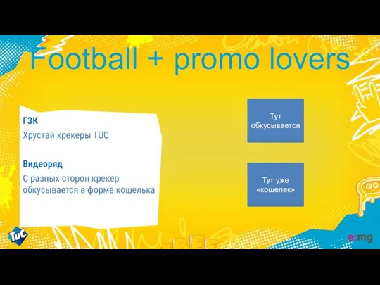 Football + promo lovers ГЗК Хрустай крекеры TUC Видеоряд С разных сторон