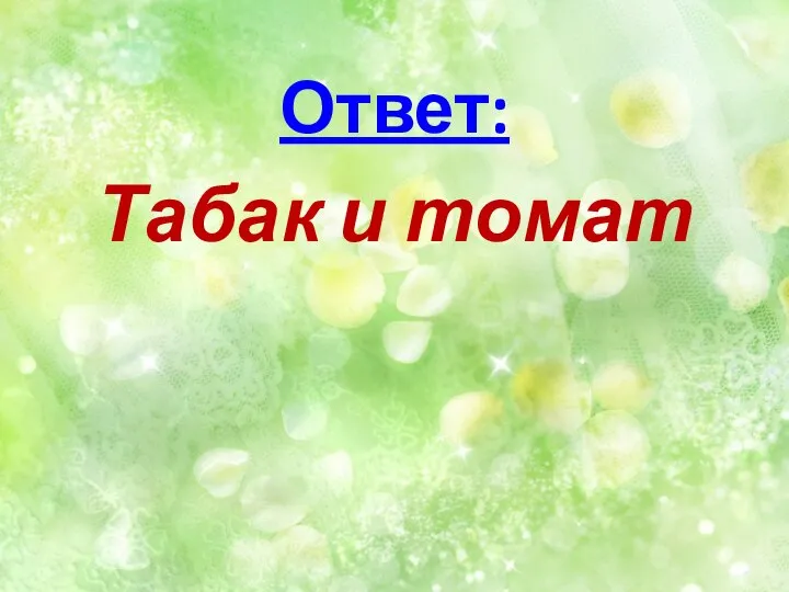 Ответ: Табак и томат