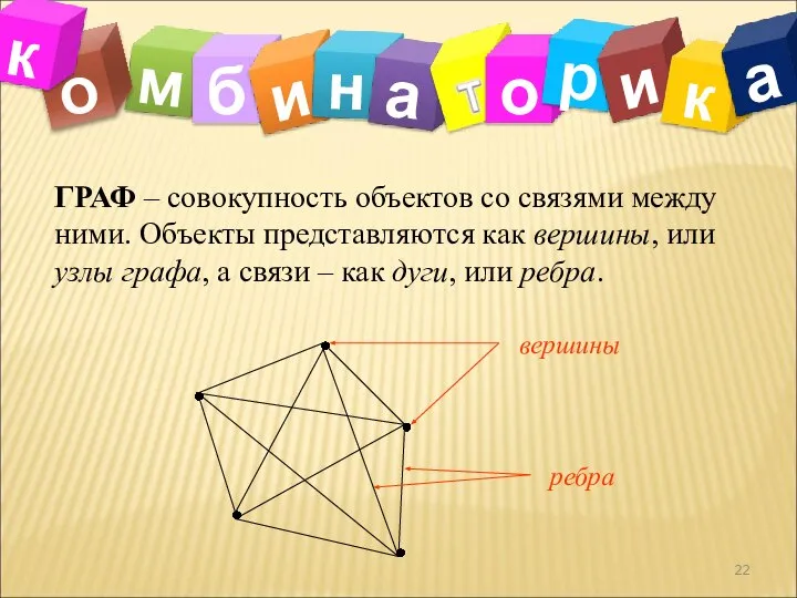 о ГРАФ – совокупность объектов со связями между ними. Объекты представляются как