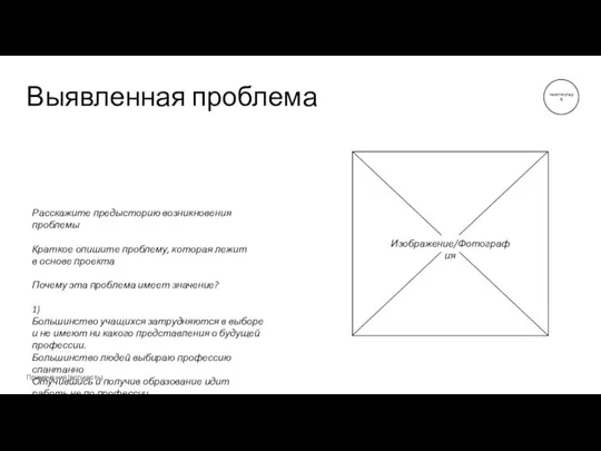 Выявленная проблема Примечания (если есть) Расскажите предысторию возникновения проблемы Краткое опишите проблему,