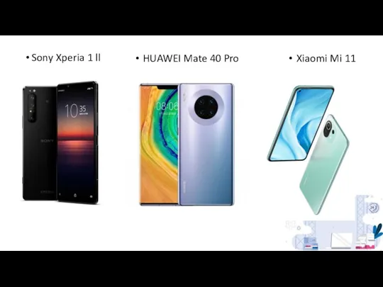 Sony Xperia 1 ll HUAWEI Mate 40 Pro Xiaomi Mi 11