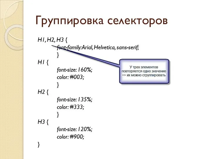 Группировка селекторов