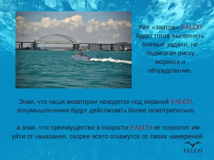 Зная, что наши акватории находятся под охраной FALCO, злоумышленники будут действовать более