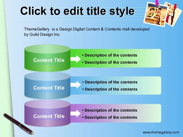 Description of the contents Description of the contents Description of the contents