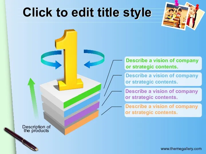 Click to edit title style Describe a vision of company or strategic