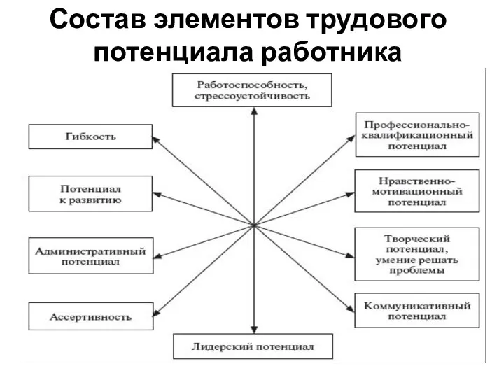 Состав элементов трудового потенциала работника