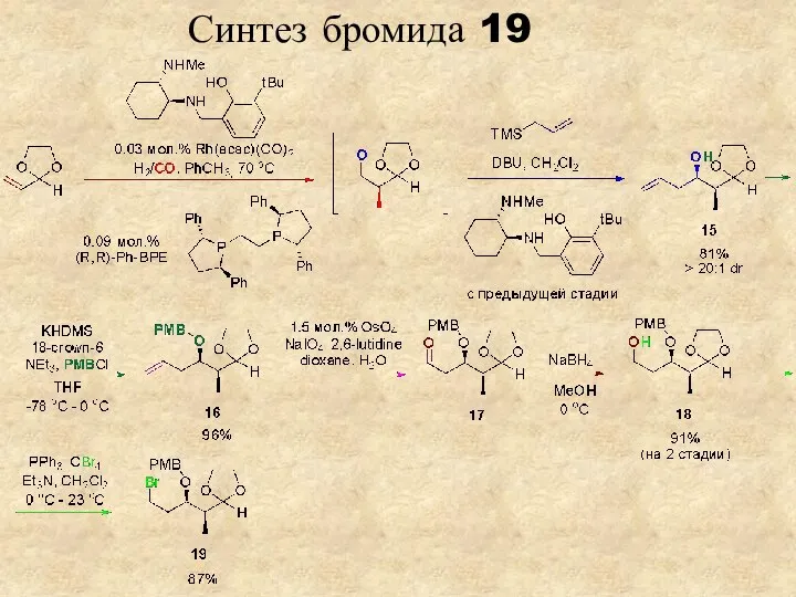 Синтез бромида 19