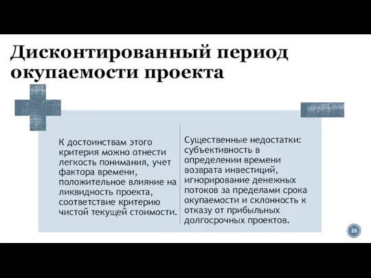 Дисконтированный период окупаемости проекта