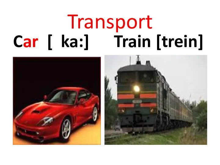 Transport Car [ ka:] Train [trein]