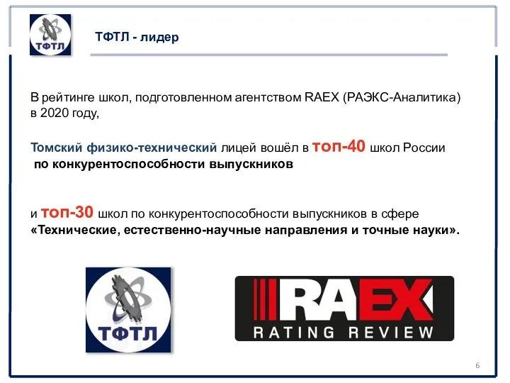 ТФТЛ - лидер В рейтинге школ, подготовленном агентством RAEX (РАЭКС-Аналитика) в 2020