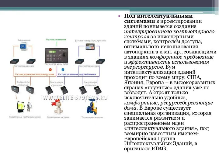 Под интелектуальными системами в проектировании зданий понимается создание интегрированного компьютерного контроля за