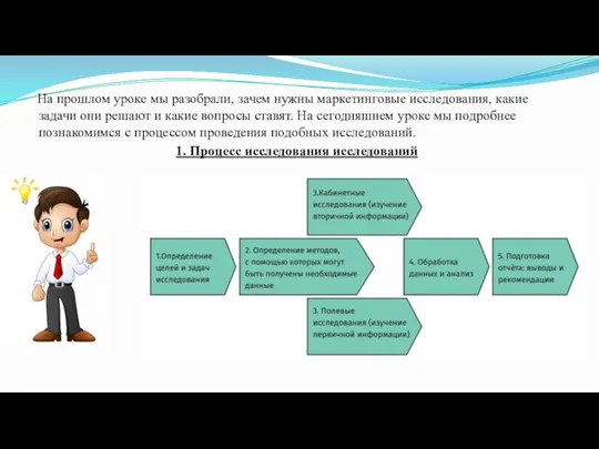 На прошлом уроке мы разобрали, зачем нужны маркетинговые исследования, какие задачи они