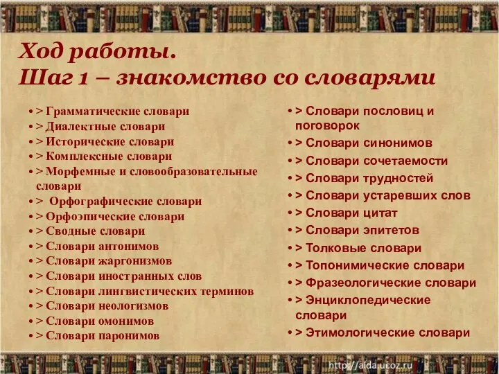 Ход работы. Шаг 1 – знакомство со словарями > Словари пословиц и