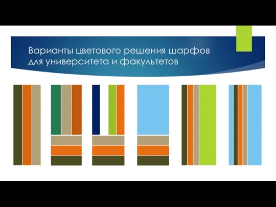 Варианты цветового решения шарфов для университета и факультетов