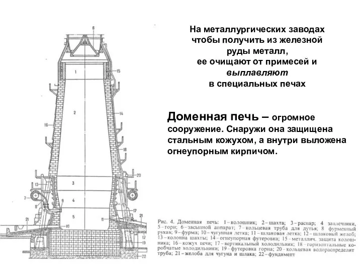 На металлургических заводах чтобы получить из железной руды металл, ее очищают от