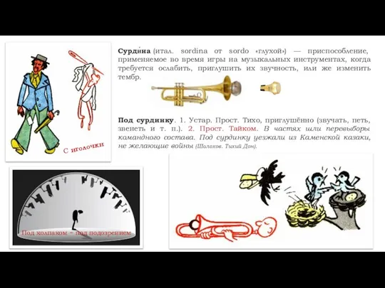 Сурди́на (итал. sordina от sordo «глухой») — приспособление, применяемое во время игры