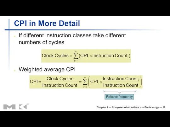 Chapter 1 — Computer Abstractions and Technology — CPI in More Detail