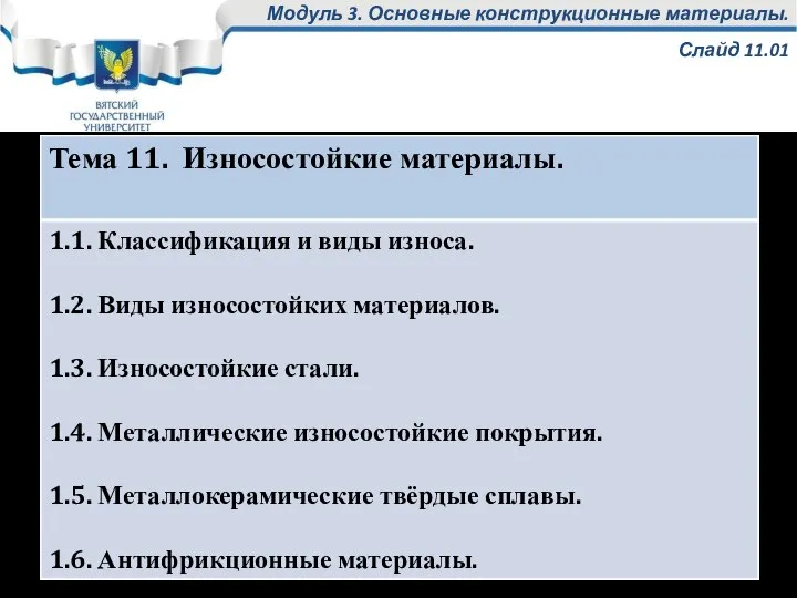 Модуль 3. Основные конструкционные материалы. Слайд 11.01