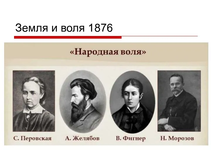 Земля и воля 1876 Народная воля Индивидуальный террор охота на царя и