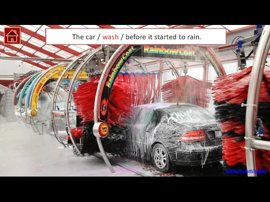 The car had been washed before it started to rain. The car