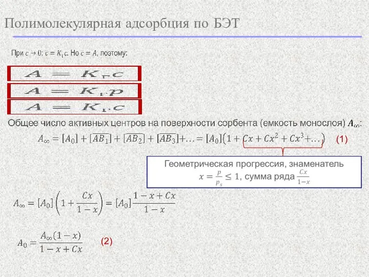Полимолекулярная адсорбция по БЭТ (1) (2)