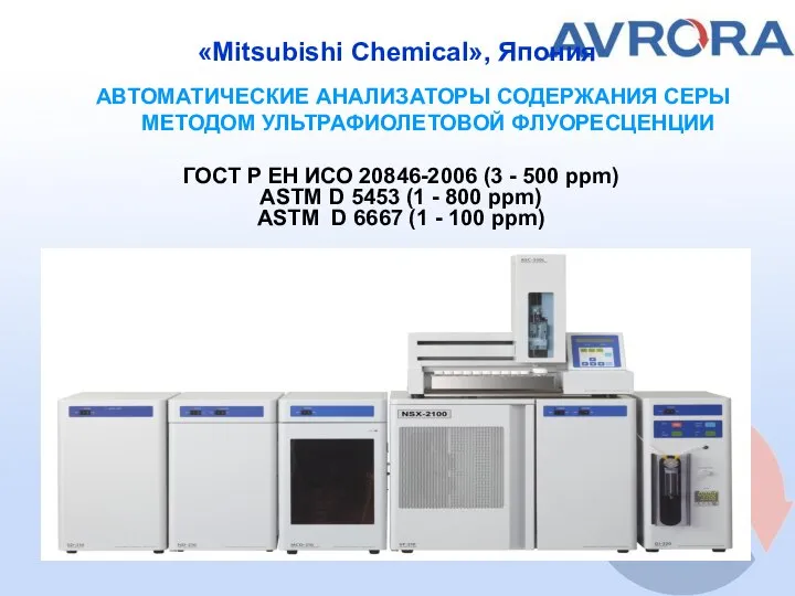 «Mitsubishi Chemical», Япония ГОСТ Р ЕН ИСО 20846-2006 (3 - 500 ppm)