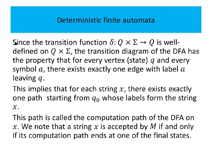 Deterministic finite automata