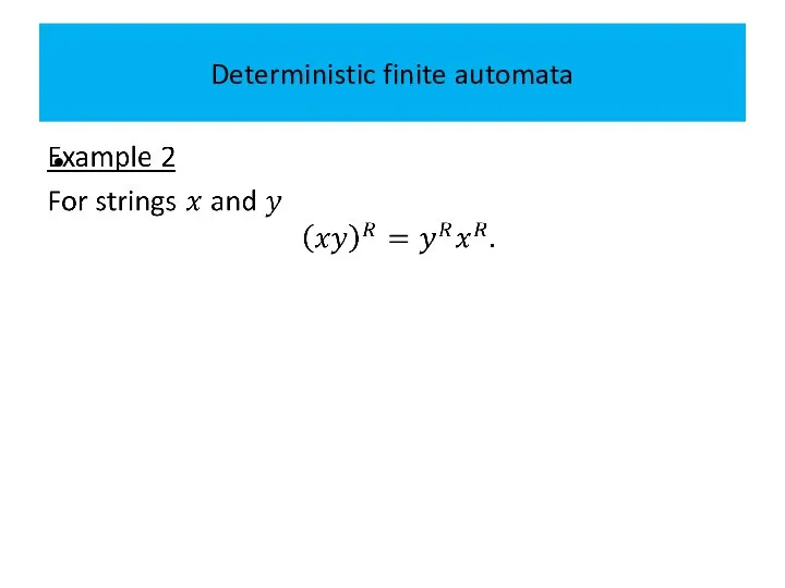 Deterministic finite automata