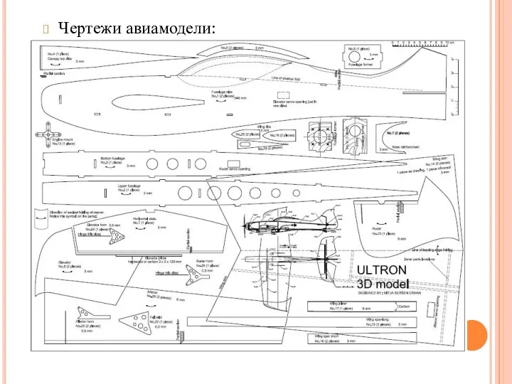 Чертежи авиамодели: