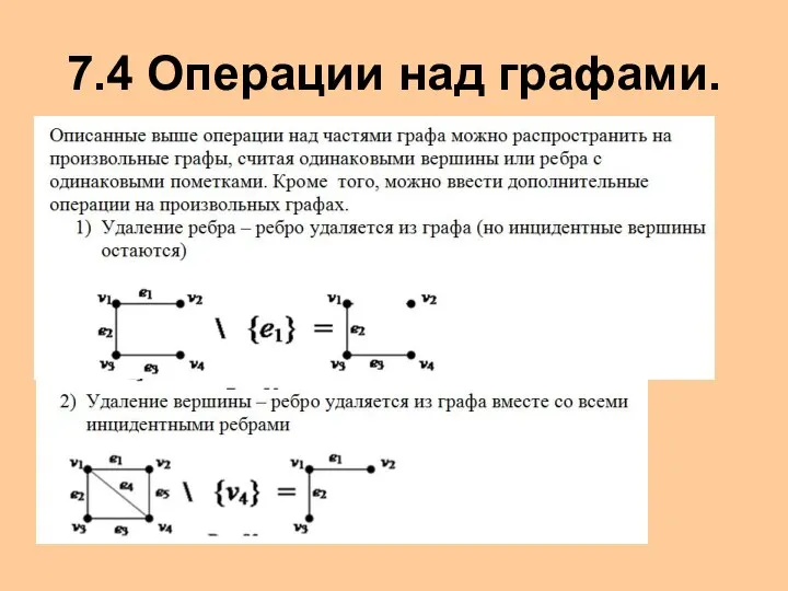 7.4 Операции над графами.