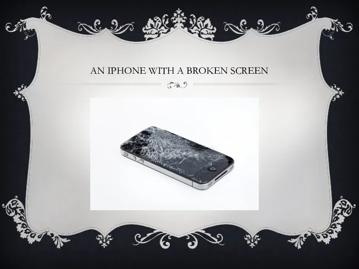 AN IPHONE WITH A BROKEN SCREEN