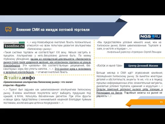 Влияние СМИ на имидж оптовой торговли «Мы предоставляем условия немного иные, чем