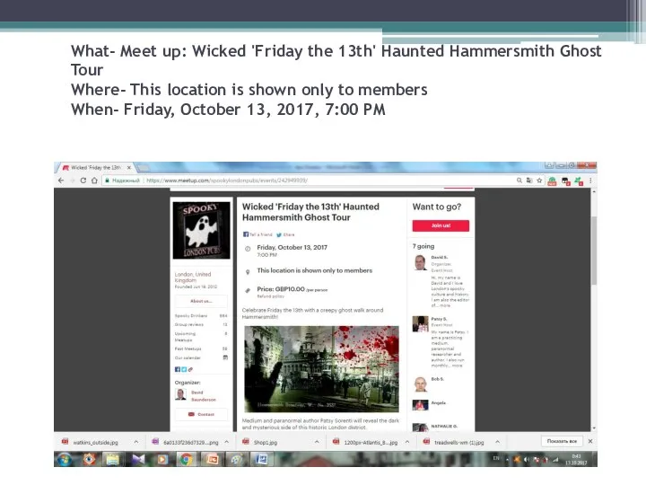 What- Meet up: Wicked 'Friday the 13th' Haunted Hammersmith Ghost Tour Where-