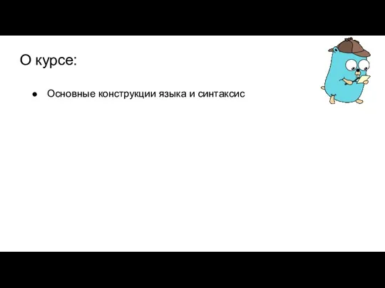 О курсе: Основные конструкции языка и синтаксис