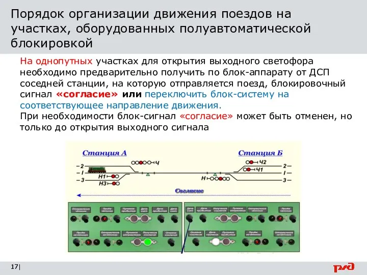 Порядок организации движения поездов на участках, оборудованных полуавтоматической блокировкой | На однопутных