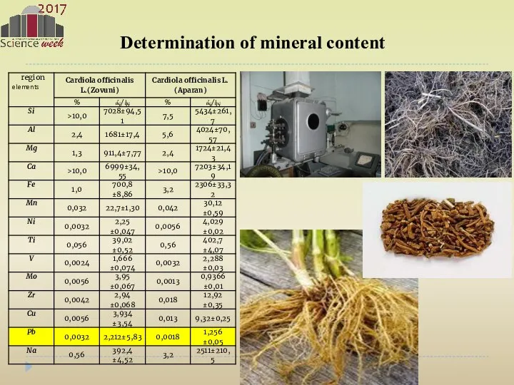 Determination of mineral content