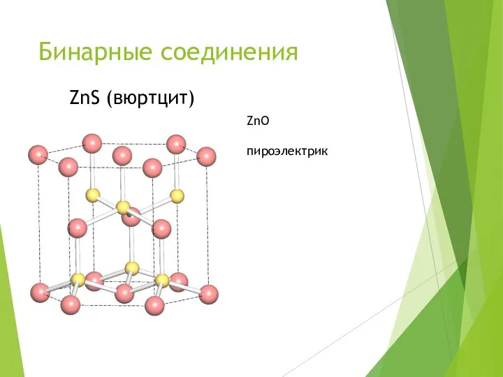 Бинарные соединения ZnS (вюртцит) ZnO пироэлектрик